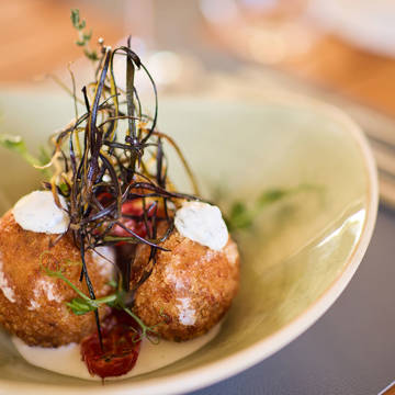 Paralos Kosta Alimia Mediterranean arancini dish