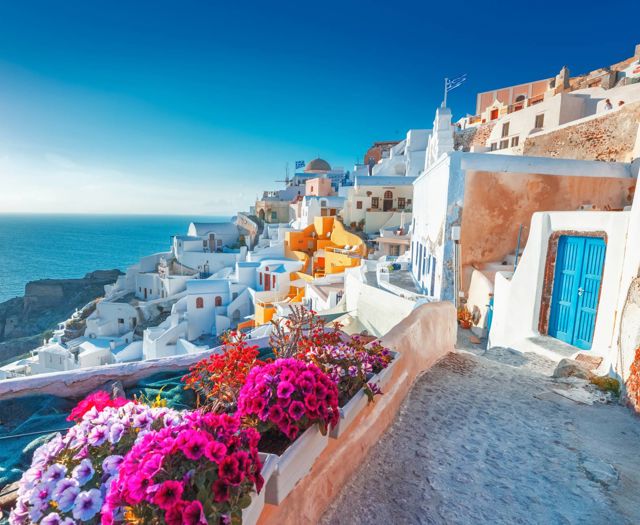 The village of Oia in Santorini